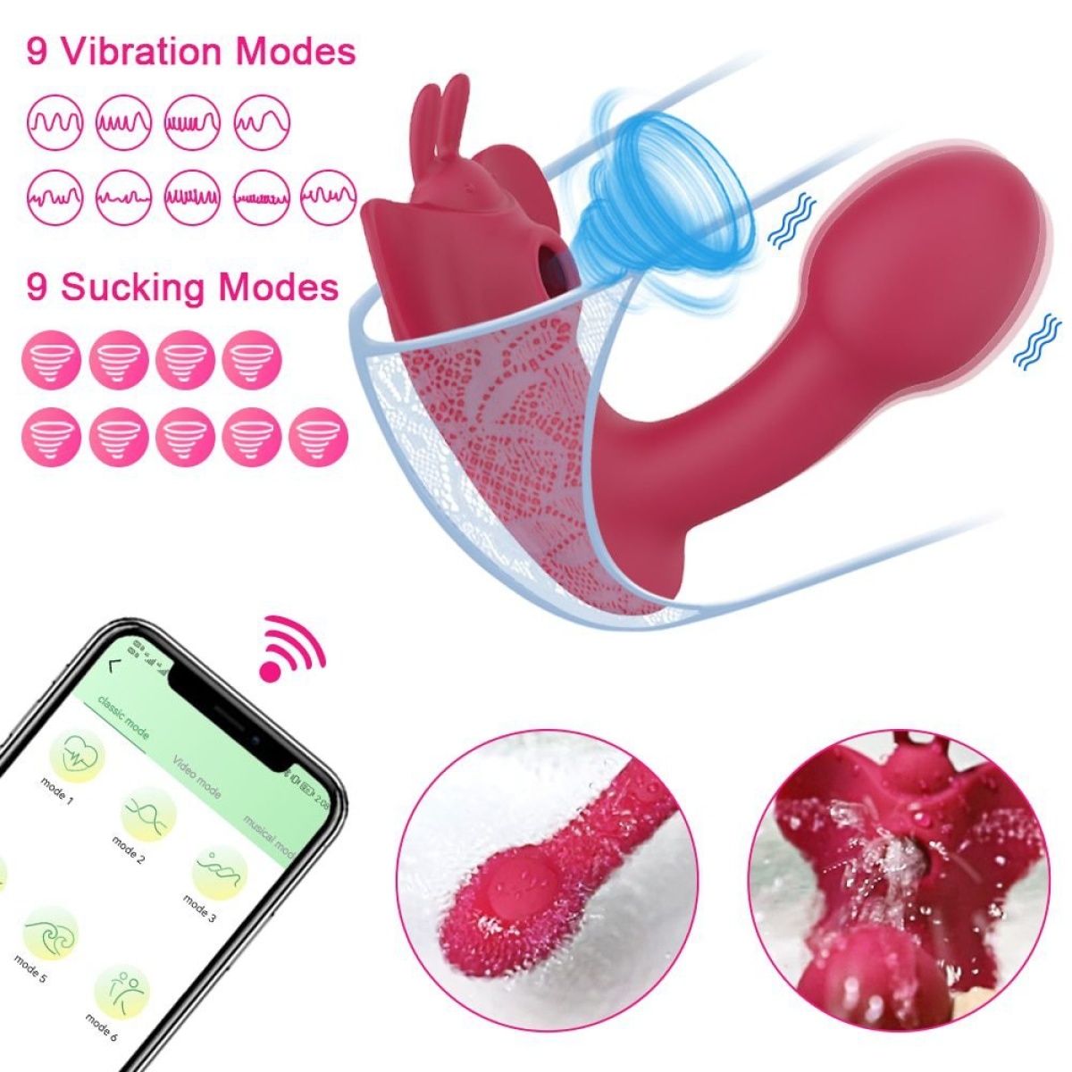 vibromasseur avec application Vibromasseurs feminin à distance connecté clitoridien App - sex toys femme  sex toys couple plaisir - Compatible tout smartphone - Petit et discret -  Faible bruit main image 1